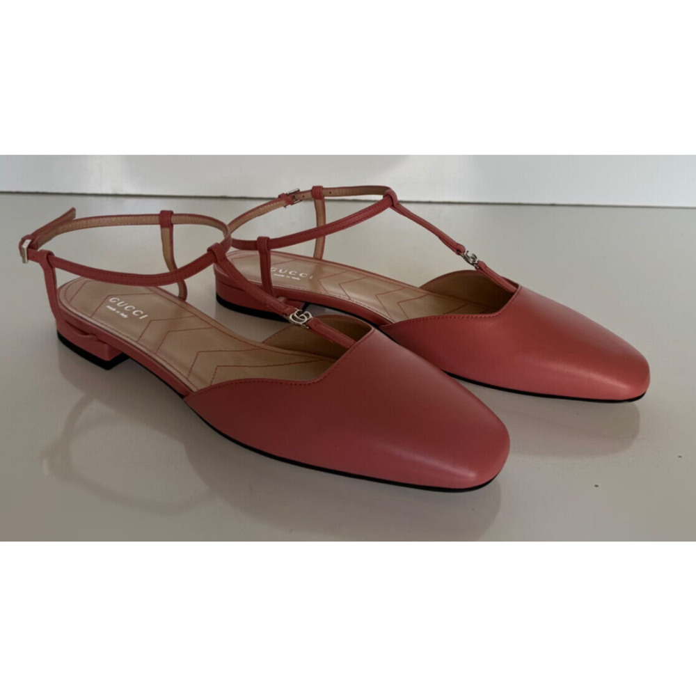 Gucci Women's GG Pink Ballet Flat Leather Sandals 9.5 US (39.5 Eu) IT 754136 NIB - Picture 2 of 13